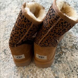 UGG Tan and Black Leopard Print Boots